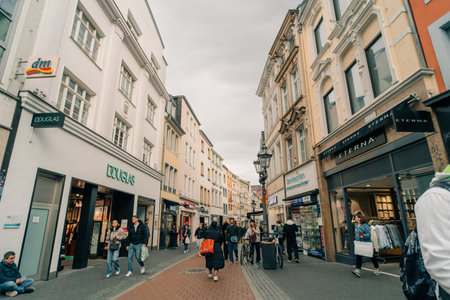 Bonn, Germany - Oct 2 2025 Bonn old town is a mix of historical buildings and narrow alleys. High quality photoのeditorial素材