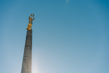 Luxembourg, Luxembourg - 1 Oct 2025 Luxembourg statue Gelle Fra or Golden lady. High quality photoの写真素材