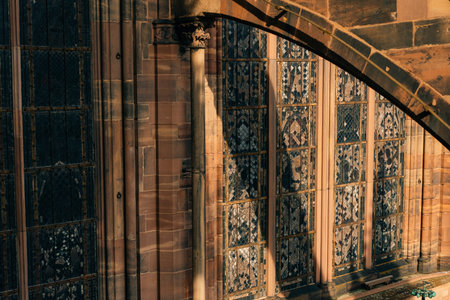 The roof of notre dame de Strasbourg with city in background.strasburg france - 1 Oct 2025. High quality photoの写真素材