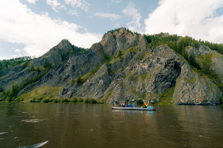 the Mana River in Krasnoyarsk Krai. High quality photoのeditorial素材