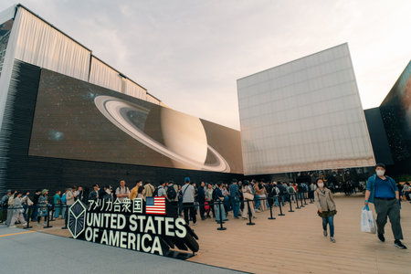 Osaka-Kansai, japan - may 2 2025 View of the pavilion at expo 2025 Osaka. High quality photoのeditorial素材