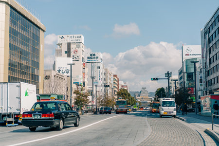 Himeji, Hyogo, Japan - May 3, 2025 main street. High quality photoのeditorial素材