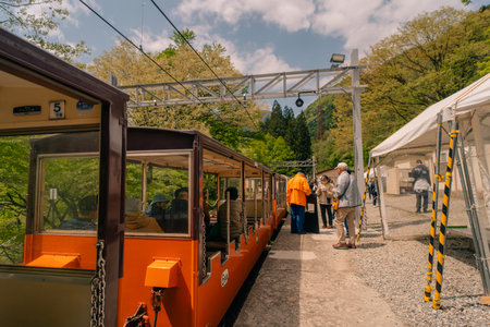 KUROBE, JAPAN - July 2, 2025 Scenic railway in Kurobe gorge. High quality photoのeditorial素材