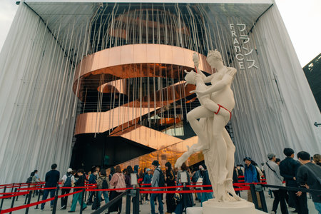 Osaka-Kansai, japan - may 2 2025 View of the pavilion at expo 2025 Osaka. High quality photoのeditorial素材