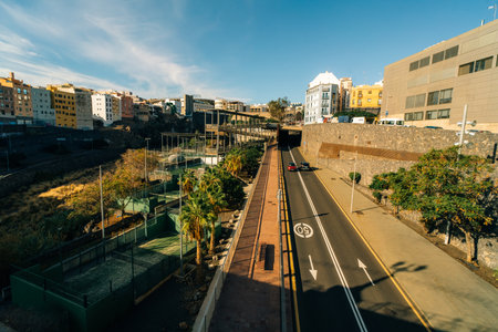 View of Barranco de Santos Gully of Santos Santa Cruz de Tenerife, Spain. High quality photoのeditorial素材