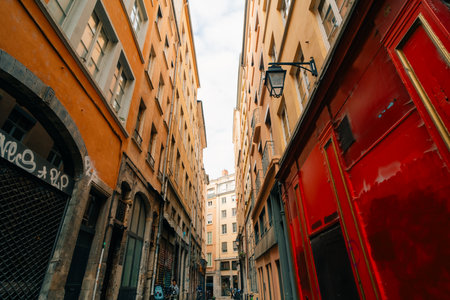 Lyon France 1 Oct 2025 street in old town. High quality photoのeditorial素材