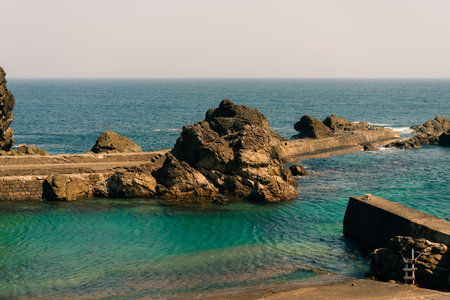 Meotoiwa rocks in Shikaoka, Muroto City, Kochi Prefecture. High quality photoの写真素材