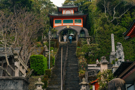Tokushima, Japan - May 2, 2025 Kanonji Temple is temple No. 16 on the Shikoku Pilgrimage. High...