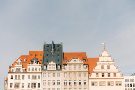 in leipzig, germany - 1 oct 2025 buildings on the Market Square in Leipzig. High quality photo