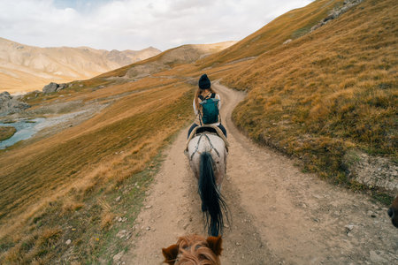 Kurumduk valley, Naryn province, Kyrgyzstan, Central Asia.の写真素材