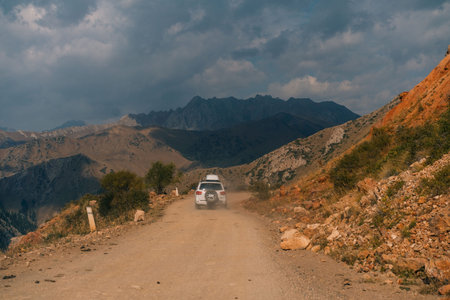 River coming from Kel-Suu mountain range, Kurumduk valley, Naryn province, Kyrgyzstan, Central Asia. High quality photoの写真素材
