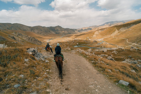 Kurumduk valley, Naryn province, Kyrgyzstan, Central Asia. High quality photoの写真素材