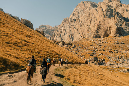 Kurumduk valley, Naryn province, Kyrgyzstan, Central Asia.の写真素材