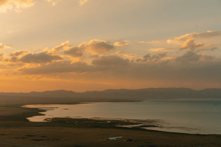 The road across the Tien Shan Mountains to Song - Kul Lake, Kyrgyzstan. High quality photoの写真素材