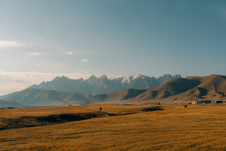 Kurumduk valley, Naryn province, Kyrgyzstan, Central Asia. High quality photoの写真素材