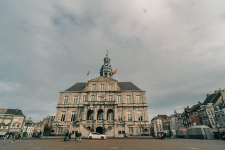 Maastricht, Netherlands - oct 1 2025 city hall and market square . High quality photo