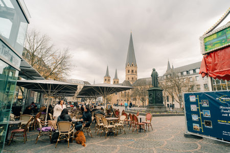 Bonn, Germany, 18. Sep 2025 - The Bonn Minster, a Romanesque church in Bonn. High quality photo