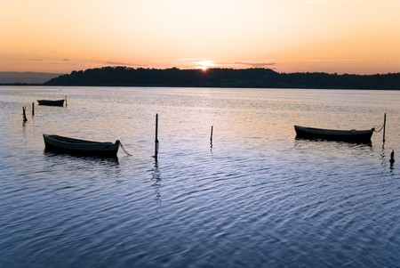 Landscape, Gruissan France. A relaxing evening.の写真素材