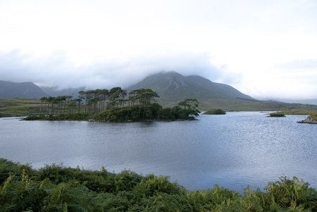Landscape of a lake in Connemara Irelandの写真素材