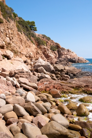 Sant Feliu Guixols. Sunny beach in Catalonia.の写真素材