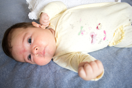 Newborn baby under three months oldの写真素材