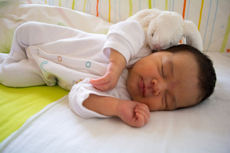 Cute New born baby girl under three months oldの写真素材