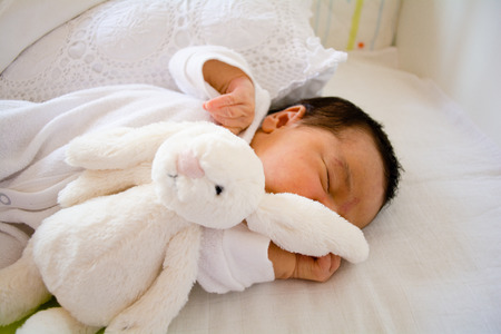 Cute New born baby girl under three months oldの写真素材