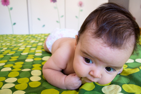 Cute New born baby girl under three months oldの写真素材