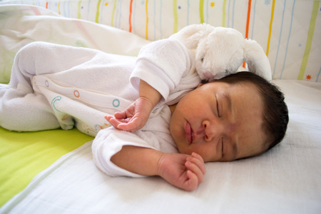 Cute New born baby girl under three months oldの写真素材