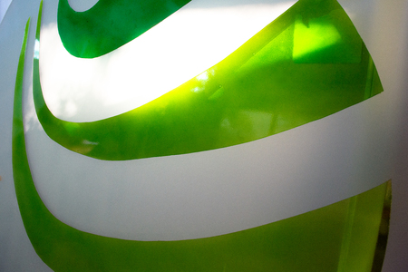 Colorful painted glass. Handmade work ideal for abstract backgrounds.の写真素材