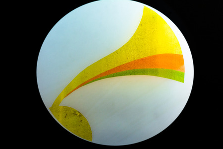 Colorful painted glass. Handmade work ideal for abstract backgrounds.の写真素材