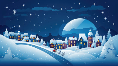 Explore the enchantment of a snowy winter night with Hristofor Zhefarovich's detailed artwork. Immerse yourself in the festive joy of a snowman, a sleigh, and a Christmas tree in a picturesque snowy landscape. Perfect for captivating banners and backgrounds, this masterpiece evokes the magic of the holiday season.の素材