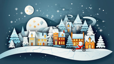 Explore the enchantment of a snowy winter night with Hristofor Zhefarovich's detailed artwork. Immerse yourself in the festive joy of a snowman, a sleigh, and a Christmas tree in a picturesque snowy landscape. Perfect for captivating banners and backgrounds, this masterpiece evokes the magic of the holiday season.の素材