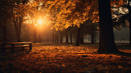 Capture the essence of fall with this beautiful autumn landscape. Perfect for desktop wallpaper, the golden leaves and vibrant scenery create a stunning backdrop. Embrace the autumn vibes and enhance your computer screen with the natural beauty of seasonal change.の素材