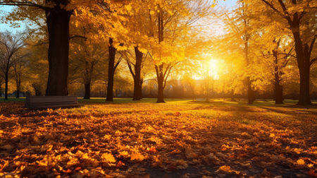 Capture the essence of fall with this beautiful autumn landscape. Perfect for desktop wallpaper, the golden leaves and vibrant scenery create a stunning backdrop. Embrace the autumn vibes and enhance your computer screen with the natural beauty of seasonal change.の素材