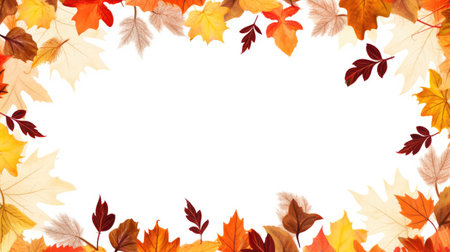 Embrace the autumnal charm with this decorative frame adorned by a beautiful fall leaves border. The vibrant hues of autumn create an artistic and nature-inspired design, perfect for enhancing the seasonal ambiance in your creative projects.の素材