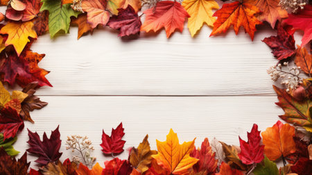 Embrace the autumnal charm with this decorative frame adorned by a beautiful fall leaves border. The vibrant hues of autumn create an artistic and nature-inspired design, perfect for enhancing the seasonal ambiance in your creative projects.の素材