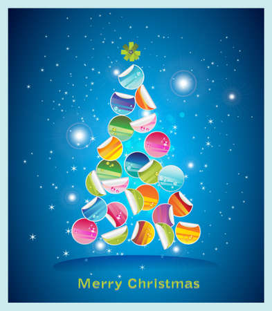 Colorful stickers decoractive Christmas Cardのイラスト素材