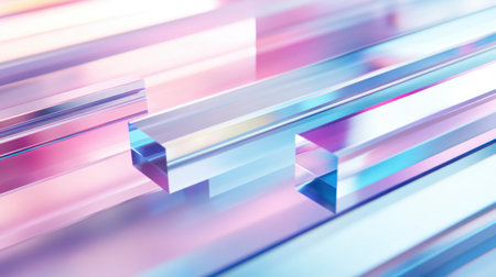 Pink, purple and blue abstract glass beams are creating a colorful and futuristic pattern. Generative aiの素材