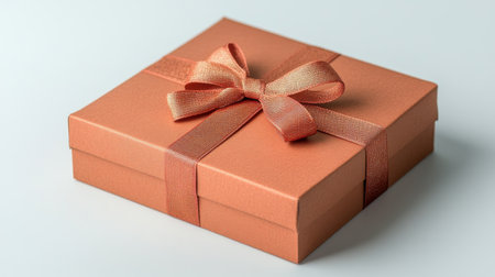 Orange gift box with matching ribbon and bow, representing a thoughtful present for any occasion. Generative aiの素材