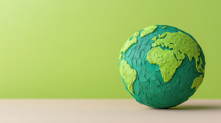 Green earth globe symbolizing environmental conservation, highlighting the importance of protecting nature and promoting sustainable practices for a healthier planet. Generative aiの素材
