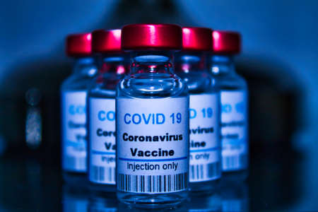 group of vaccines covid 19 ready in laboratoryの写真素材