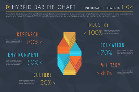 Infographic Elements Vol.1 - Hybrid Bar Pie Chartのイラスト素材
