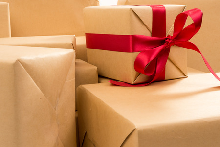 pile of Gift Boxの写真素材