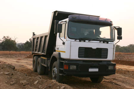 Construction truck transporting sand