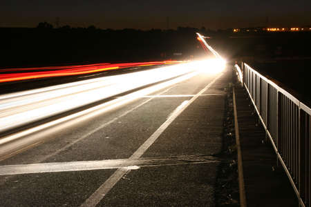 Night pictures of road and lights of carsの写真素材