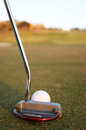 putter and golfballの写真素材