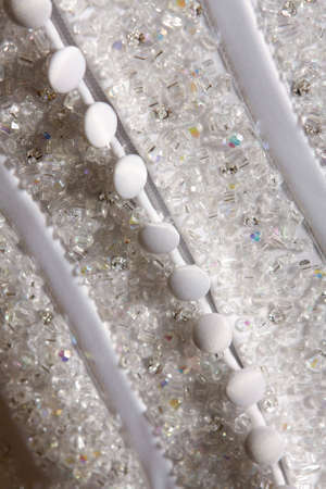 The back of a brides wedding dressの写真素材