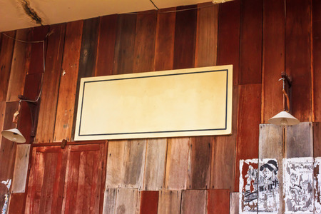 the sign stick on vintage buildingの写真素材
