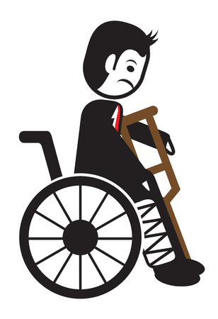 man on wheel brokenのイラスト素材